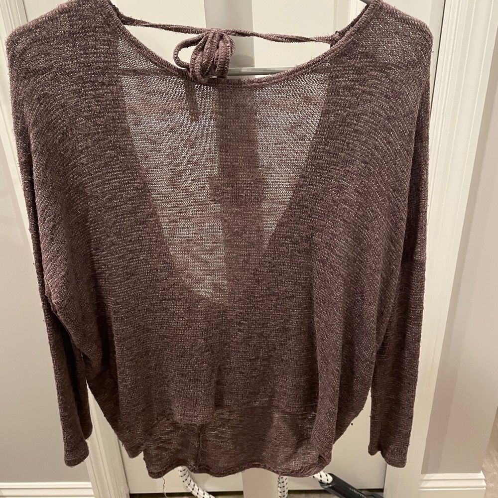 Lightweight sweater with open back